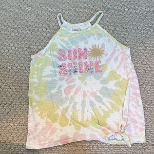 SO Pastel Tie-Dye 'SUNSHINE' Tank Top with Knot